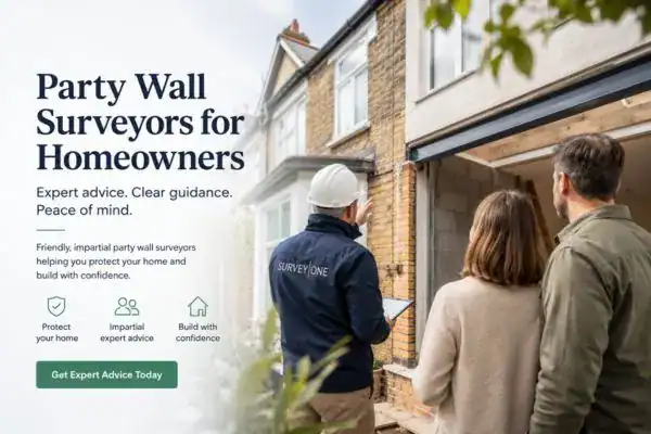 Image of couple with Party wall survey from Survey One Watford